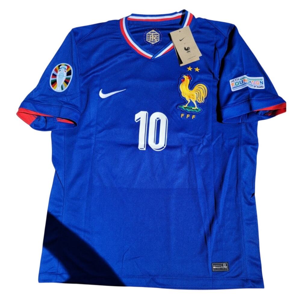 France Home Jersey #10 Mbappe Size XL Nike Soccer Euro Nations League Kit 24-25